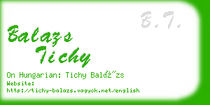 balazs tichy business card